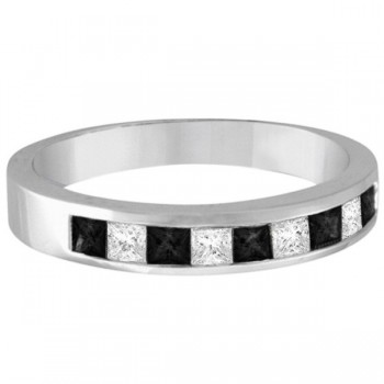 Not just a wedding band this Princess Cut Black White Diamond Ring can 