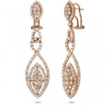 4.43ct 18k Rose Gold Diamond Earrings