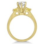 3 Stone White & Yellow Diamond Engagement Ring 14K Yellow Gold (0.45 ctw)