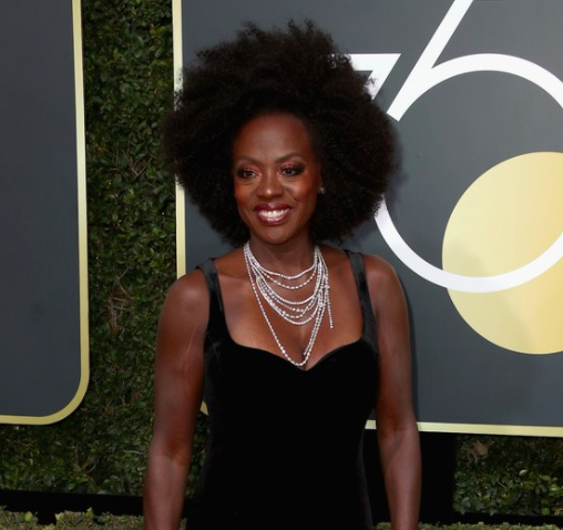 Viola Davis at the 2018 Golden Globes. Photo: Twitter.