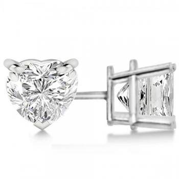 1.00ct Heart-Cut Diamond Stud Earrings 14kt White Gold from Allurez.