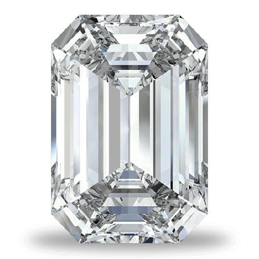 A lab created 0.31 carat K-VS1 excellent emerald cut diamond by Allurez.