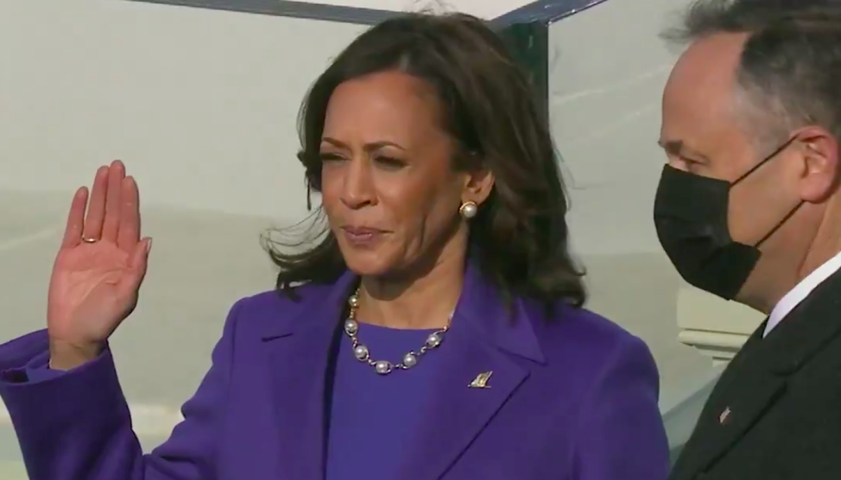 US Vice Presiden Kamala Harris on Inauguration Day. Photo: Screenshot.