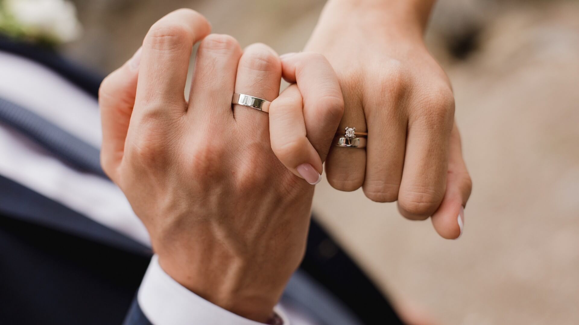 Matching Trio Wedding Ring Sets - Real Gold and Diamonds