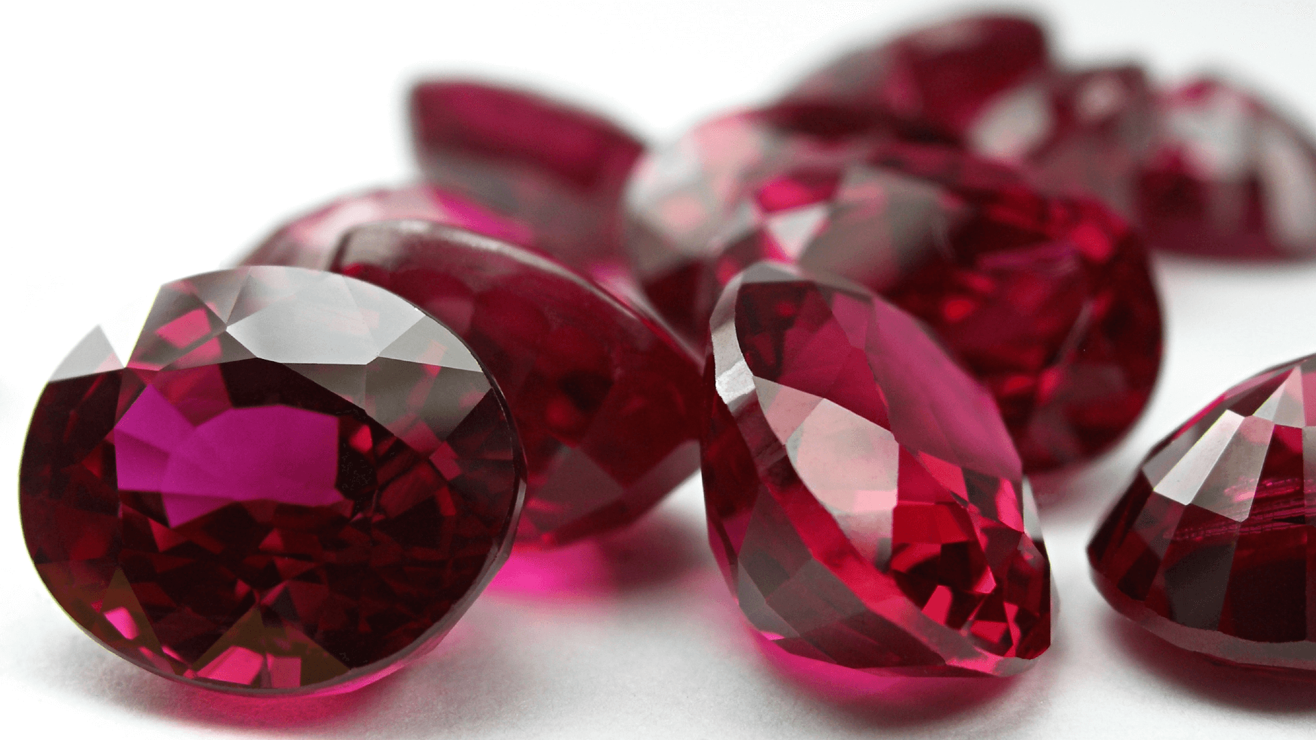 Loose Oval Faceted Ruby With Visible Inclusions, Lab Created Ruby Stones for Rin