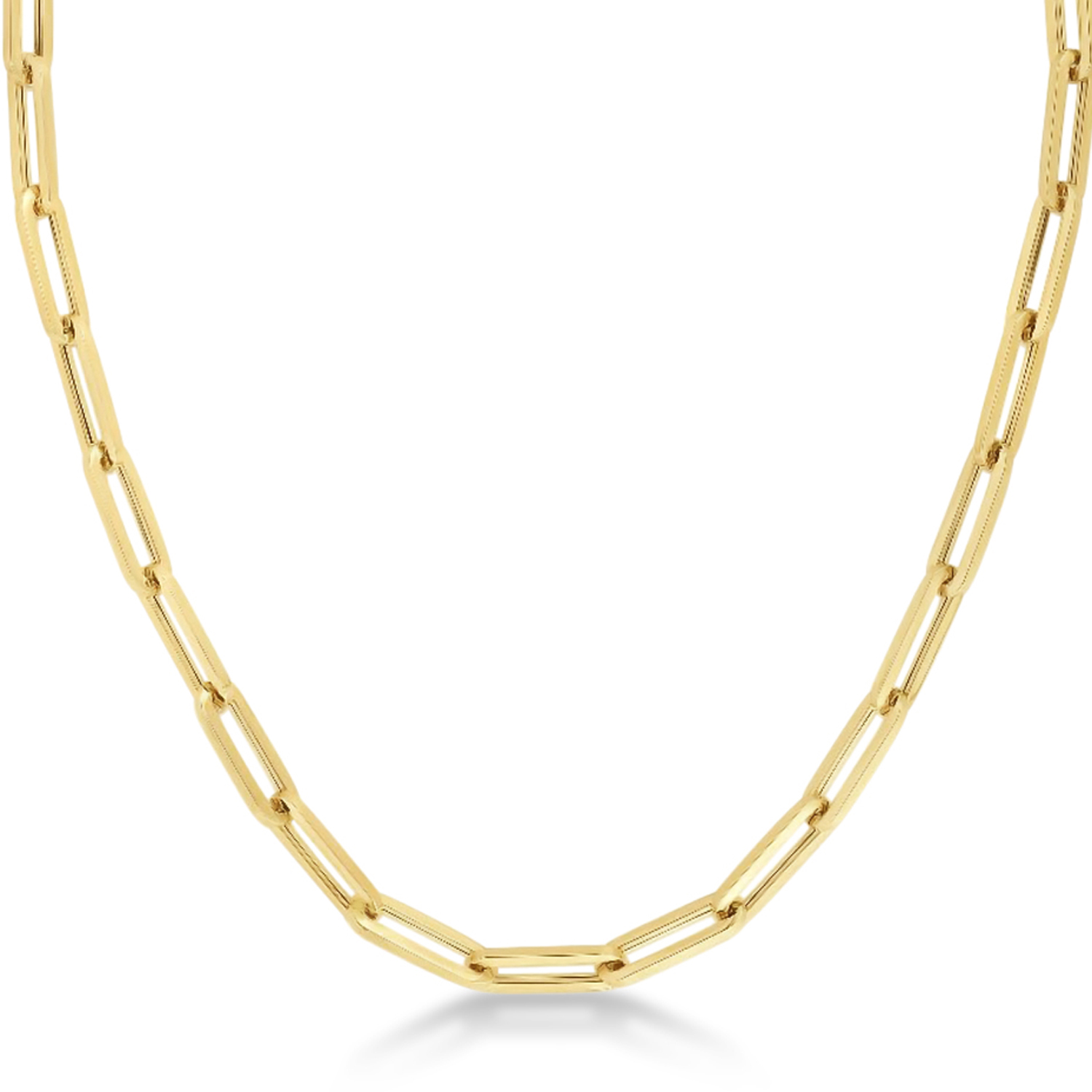 Large Paperclip Link Chain Necklace 14k Yellow Gold from Allurez.