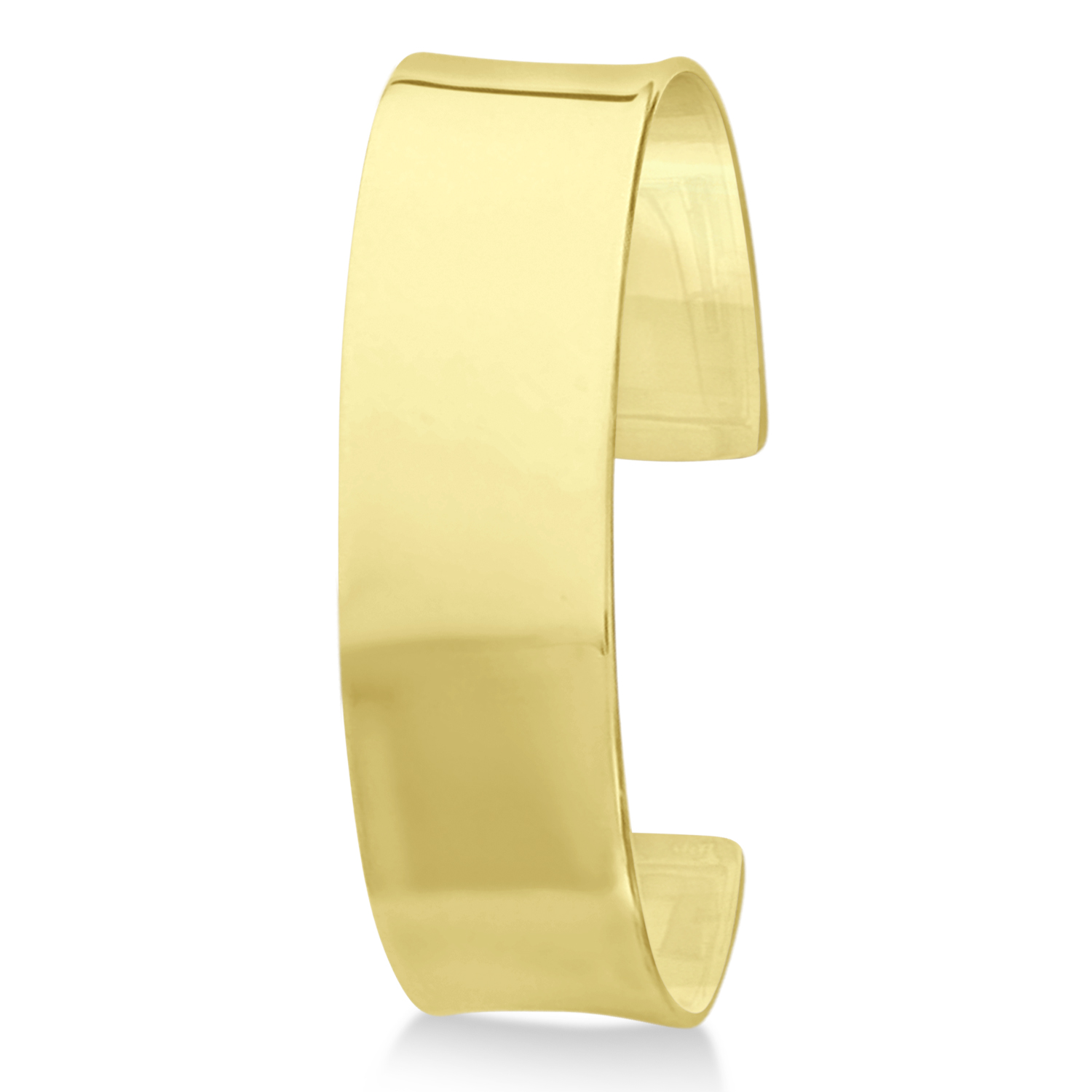 High Polish Cuff Bangle Bracelet 14k Yellow Gold from Allurez.