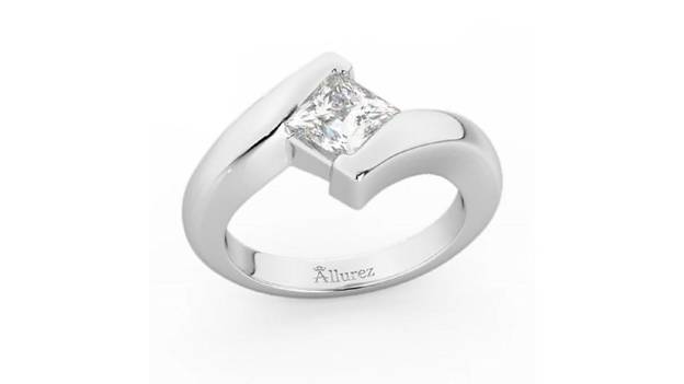 a princess cut tension engagement ring