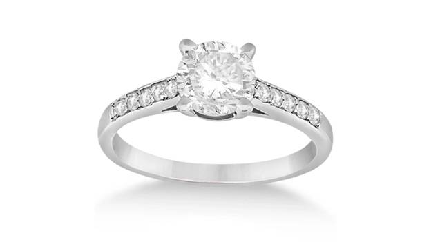 a cathedral pave diamond engagement ring