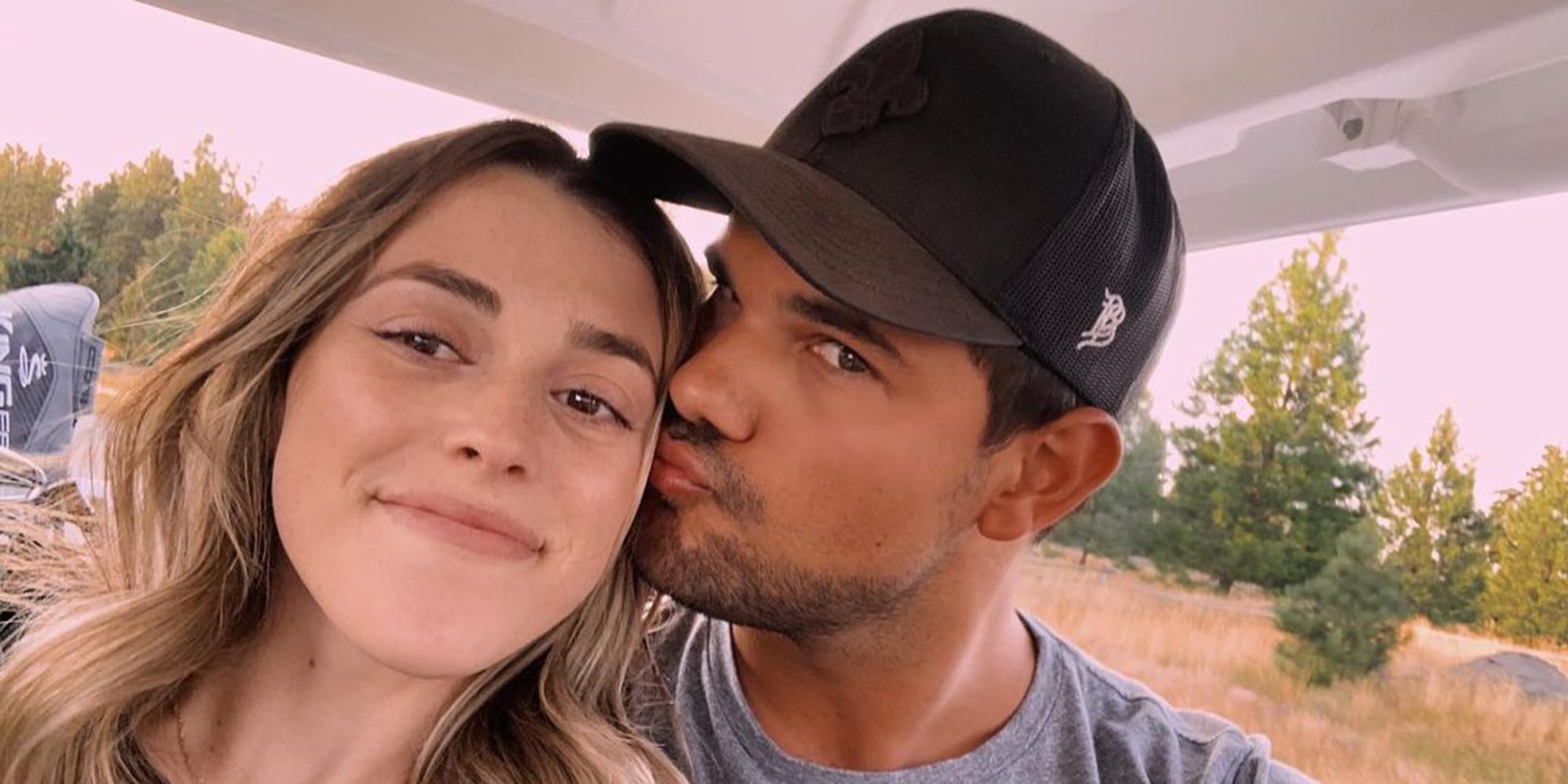 Taylor Lautner and his fiance Tay Dome. Photo: Instagram.