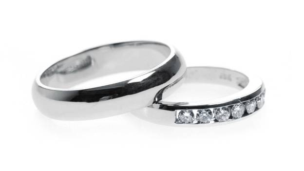 a set of diamond wedding bands