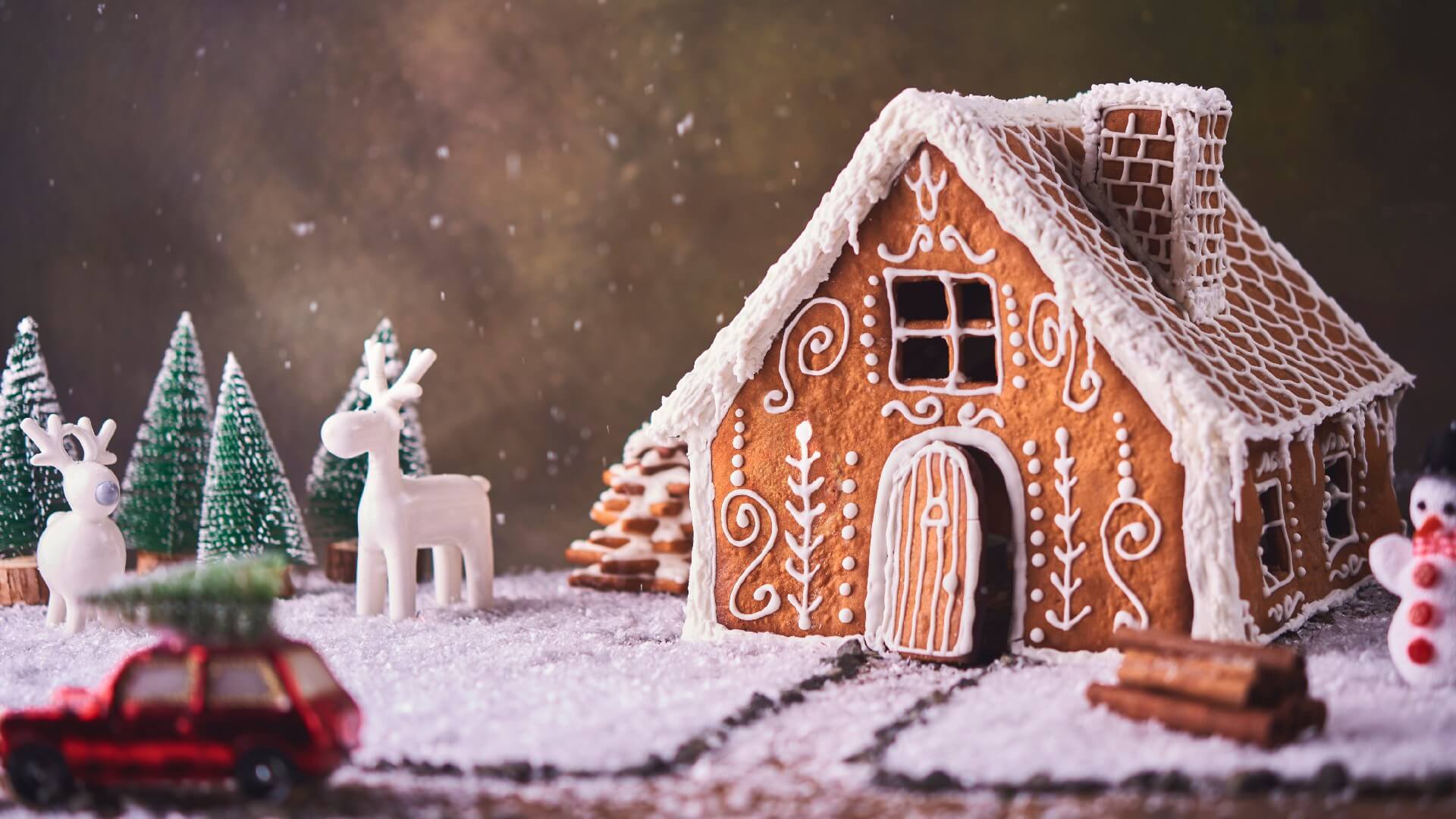 a homemade gingerbread house