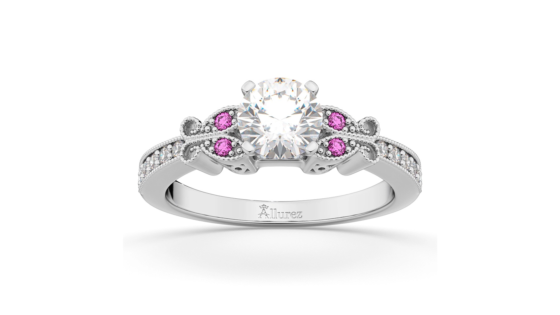 9 Perfect Engagement Rings for Your Forever Valentine: Butterfly Diamond and Pink Sapphire Engagement Ring