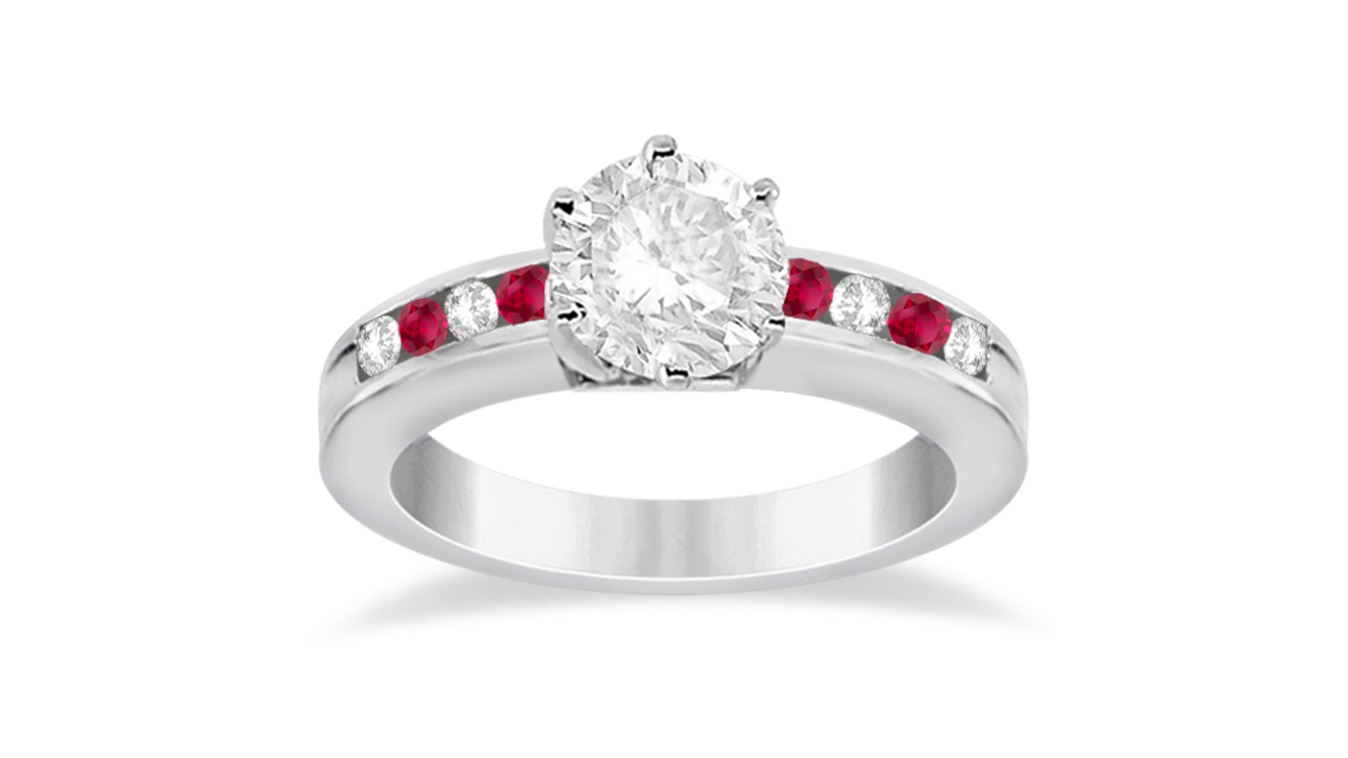 9 Perfect Engagement Rings for Your Forever Valentine: Channel Diamond and Ruby Engagement Ring