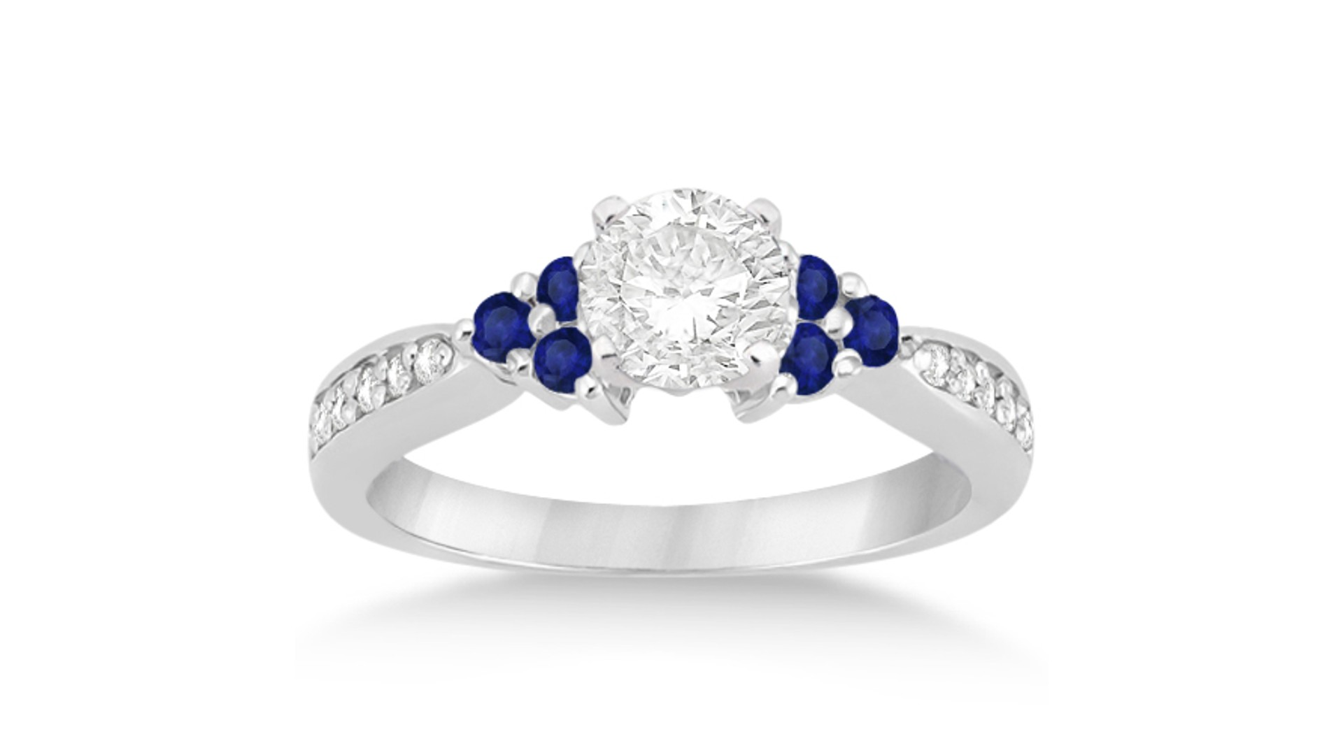 9 Perfect Engagement Rings for Your Forever Valentine: Floral Diamond and Sapphire Ring
