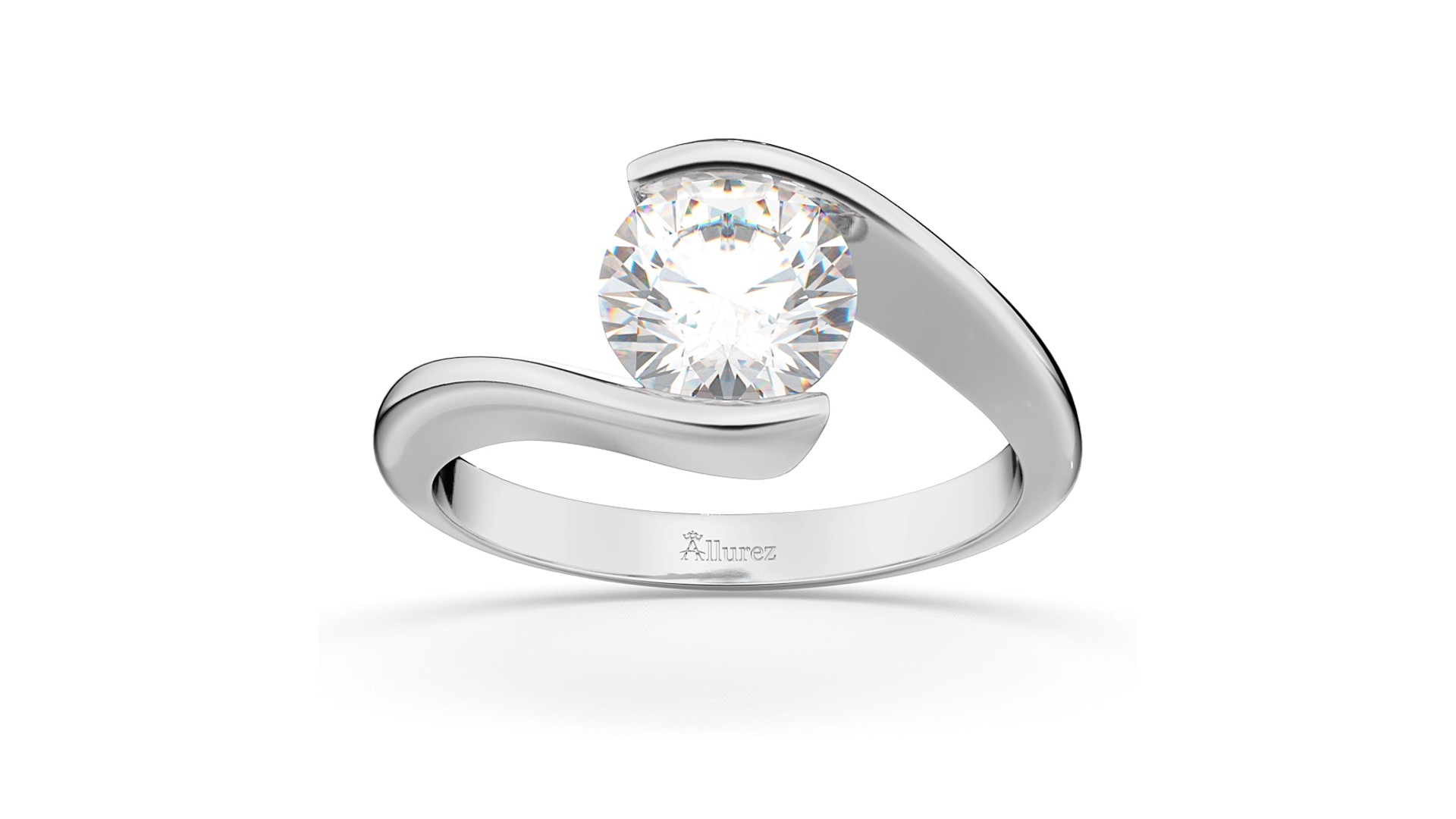 9 Perfect Engagement Rings for Your Forever Valentine: Swirl Diamond Solitaire Ring