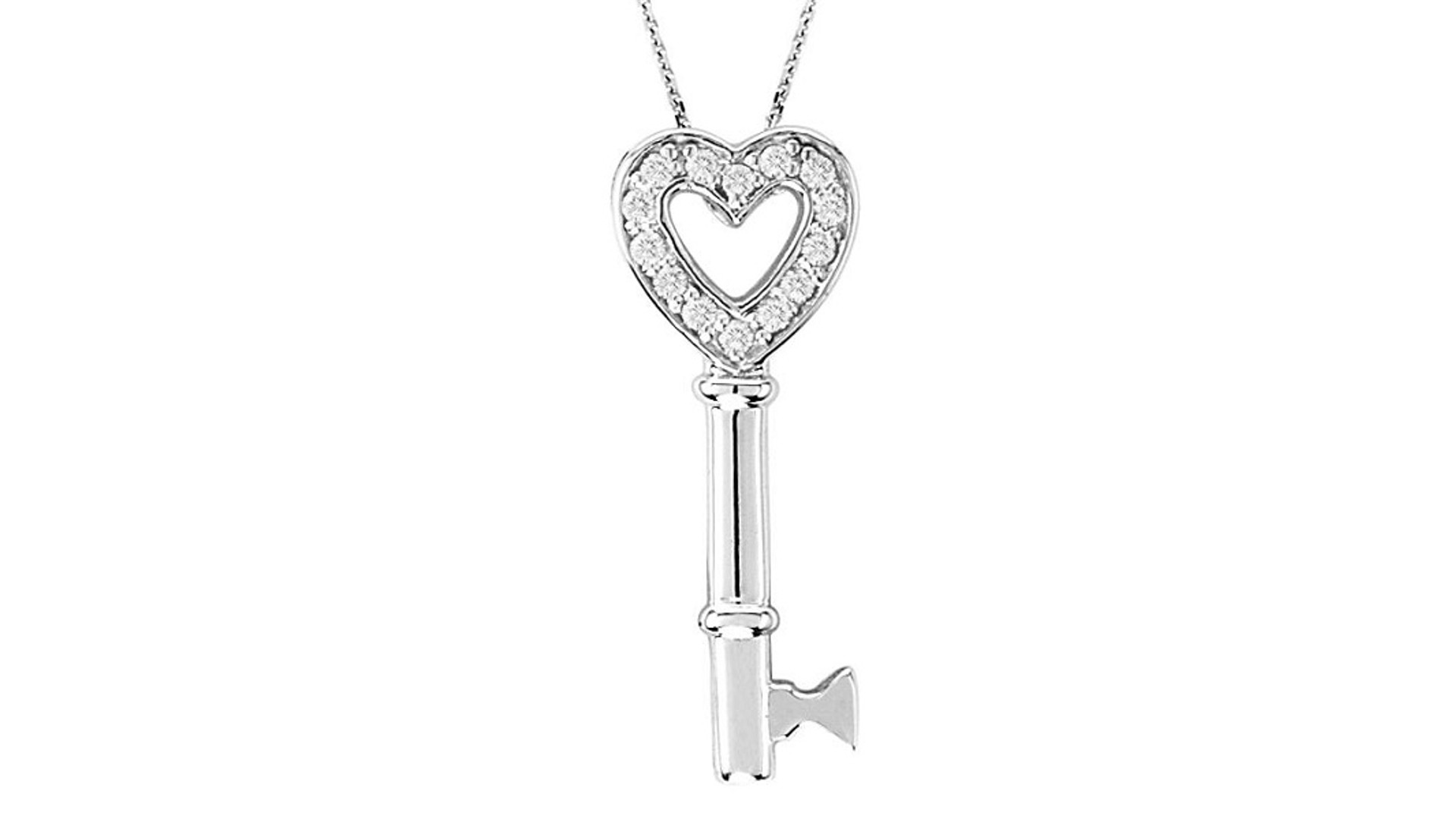 Valentine’s Day Gift Guide: a Diamond Open Heart Pendant Key Necklace