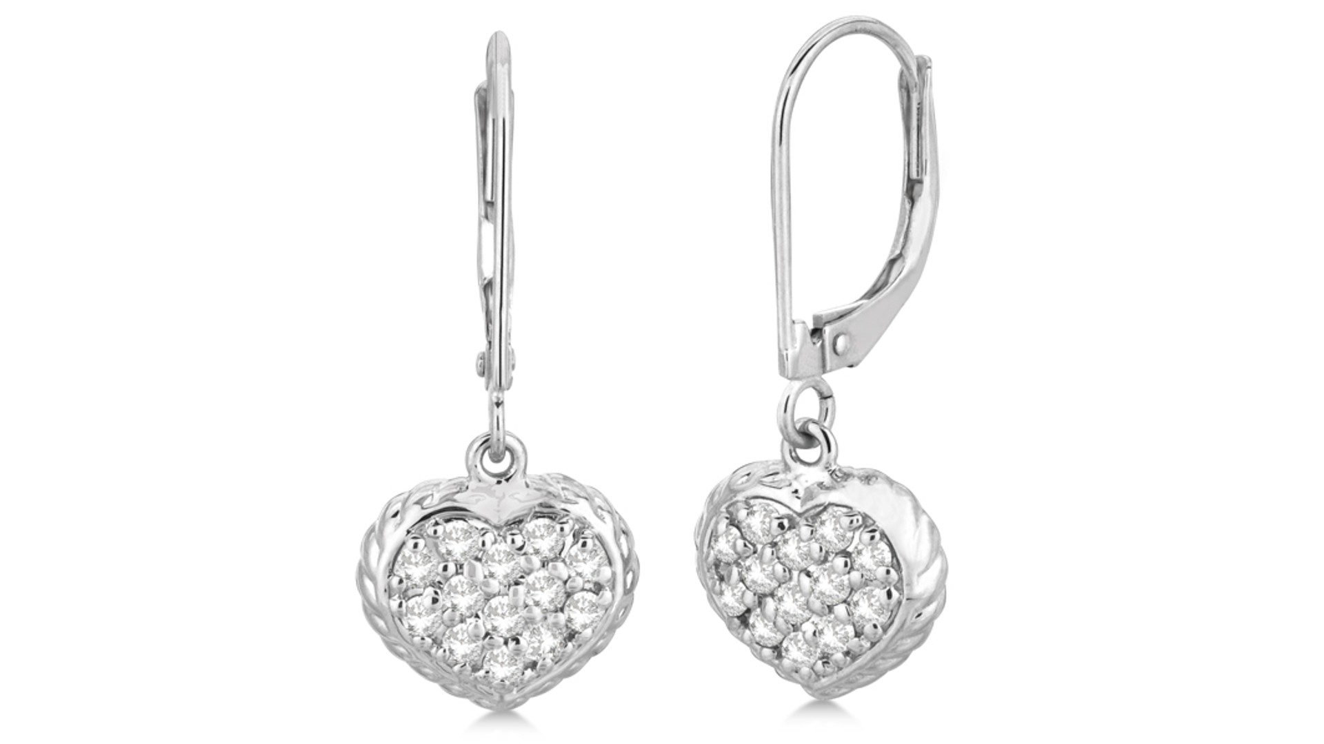 Valentine’s Day Gift Guide: a Lever-Back Pave Diamond Heart Earrings