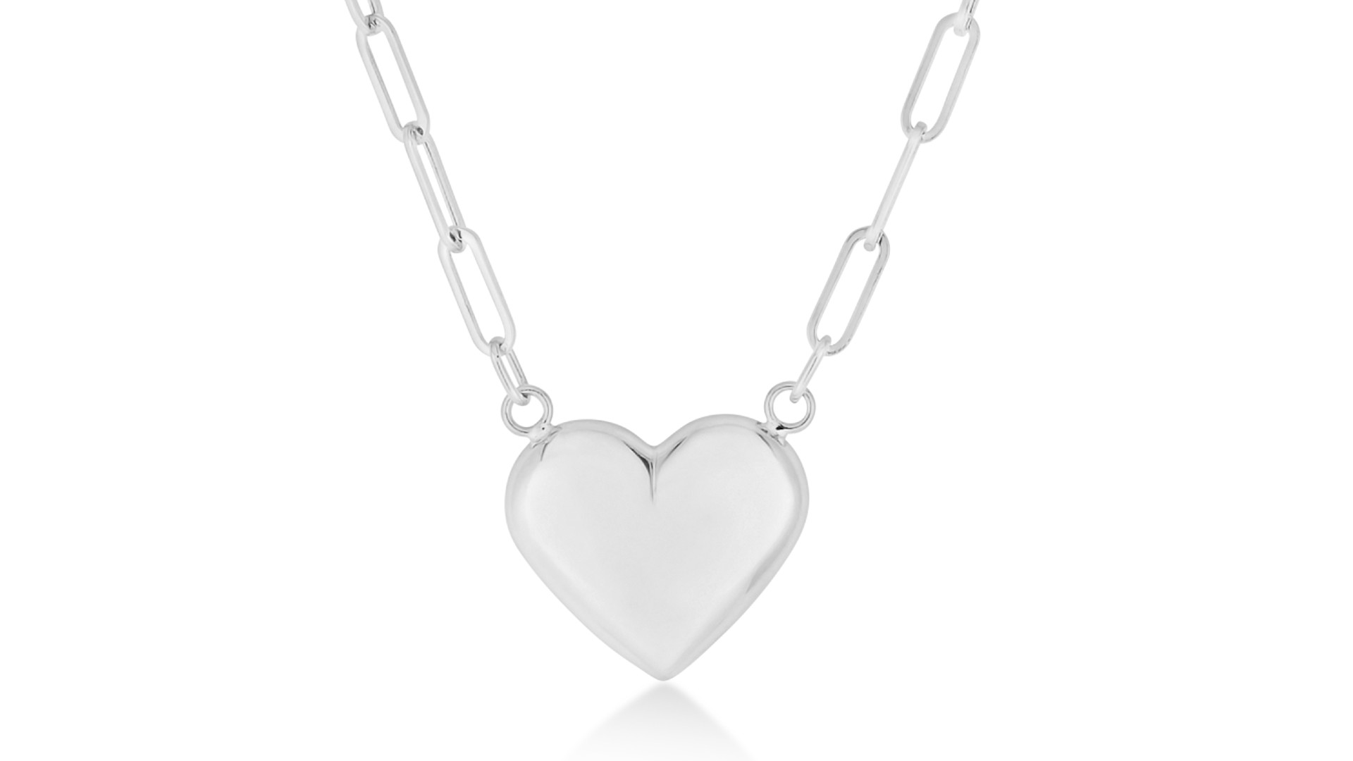 Valentine’s Day Gift Guide: a Paperclip Puffed Heart Pendant Necklace