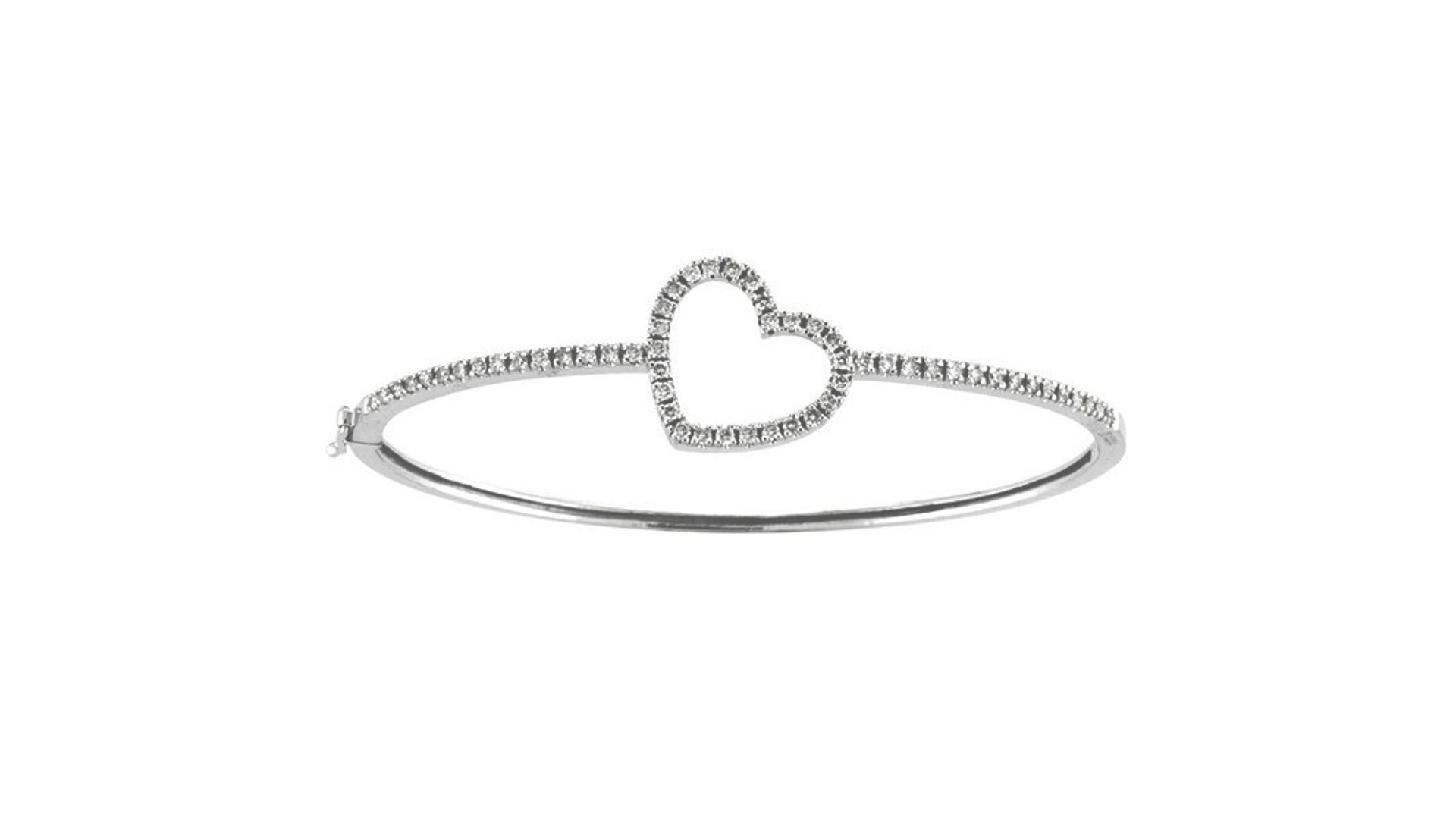 Valentine’s Day Gift Guide: a White Diamond Heart Bangle Bracelet