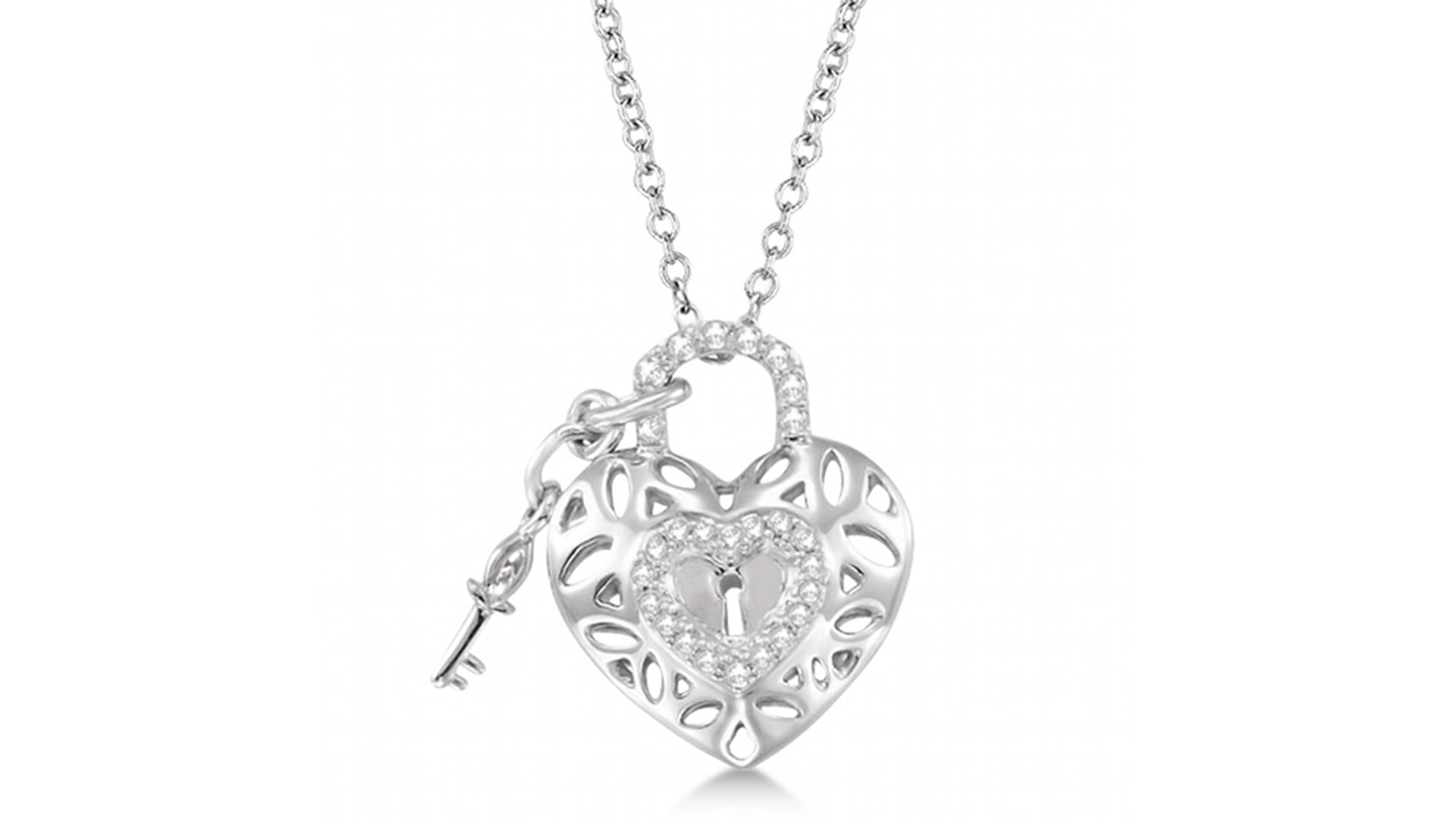 Valentine’s Day Gift Guide: a Diamond Heart Key and Lock Pendant