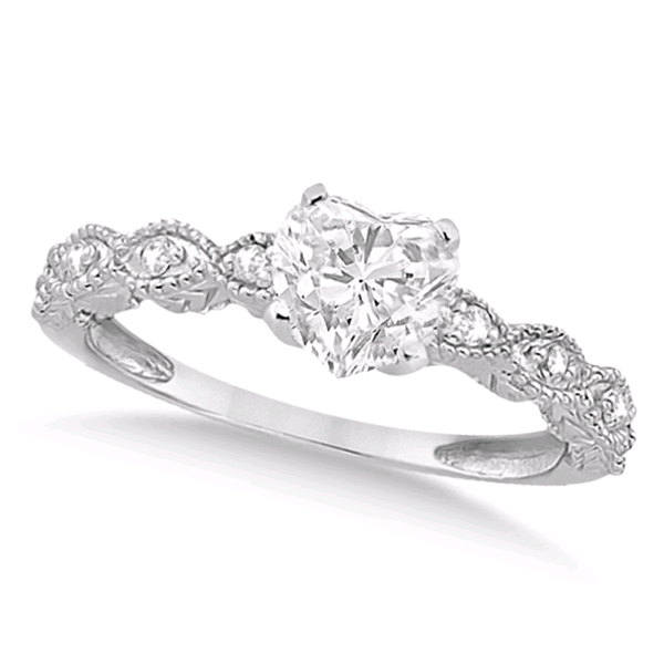 Heart-Cut Antique Lab-Grown Diamond Engagement Ring 