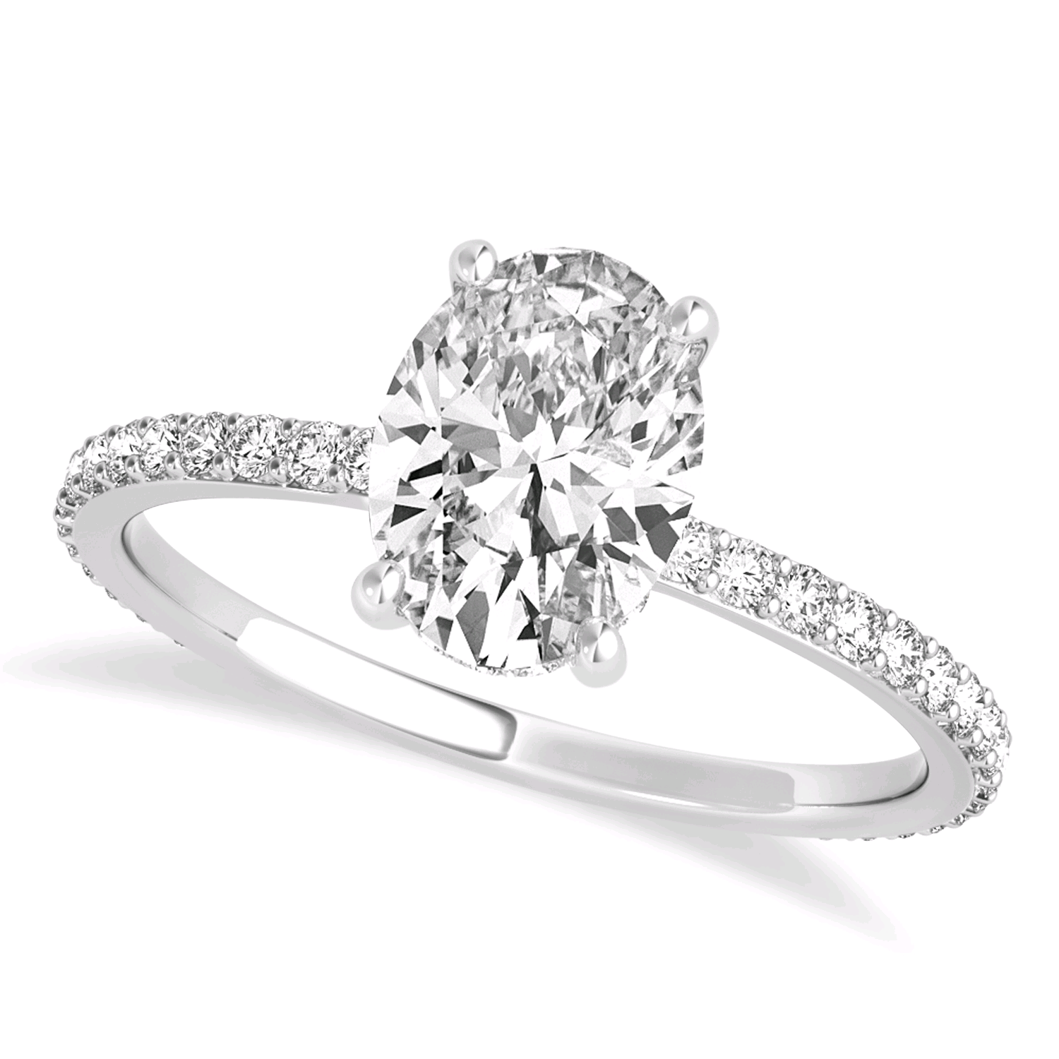 Oval Lab-Grown Diamond Hidden Halo Engagement Ring