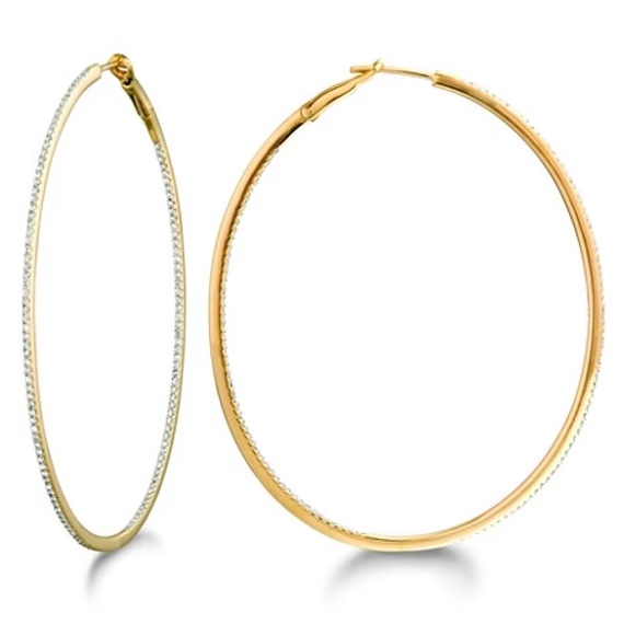 gold diamond hoop earrings