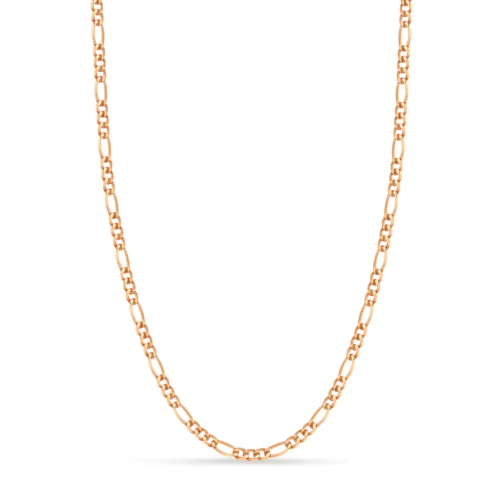 rose gold Figaro chain necklace