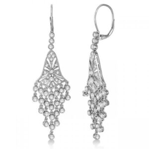 White gold diamond chandelier earrings