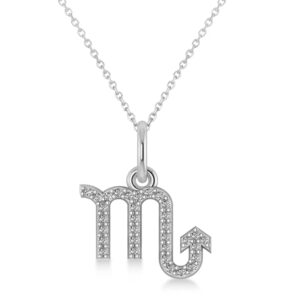 zodiac sign diamond pendant necklace