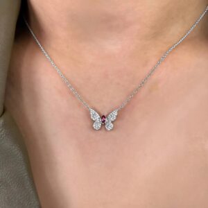 diamond butterfly pendant necklace