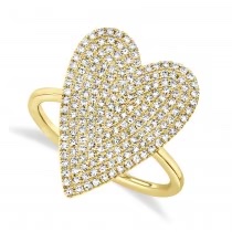 gold diamond heart ring