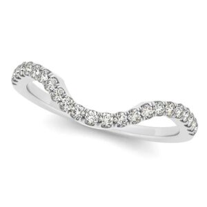 diamond contour wedding band