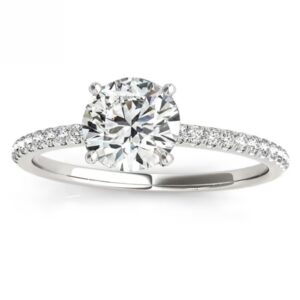 diamond accented solitaire engagement ring