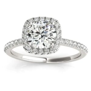 square diamond halo engagement ring
