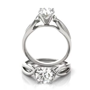 twisted band solitaire engagement ring