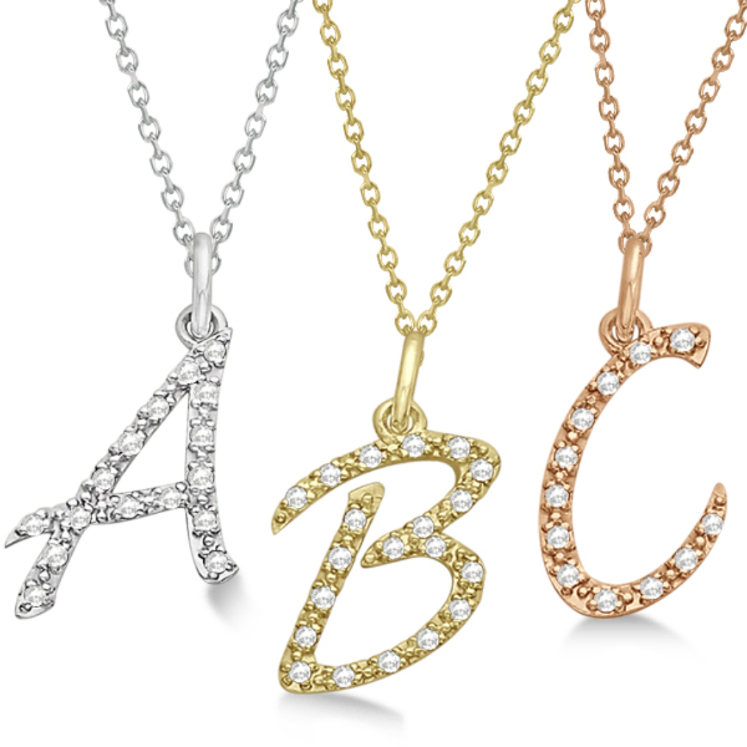 diamond initial necklace