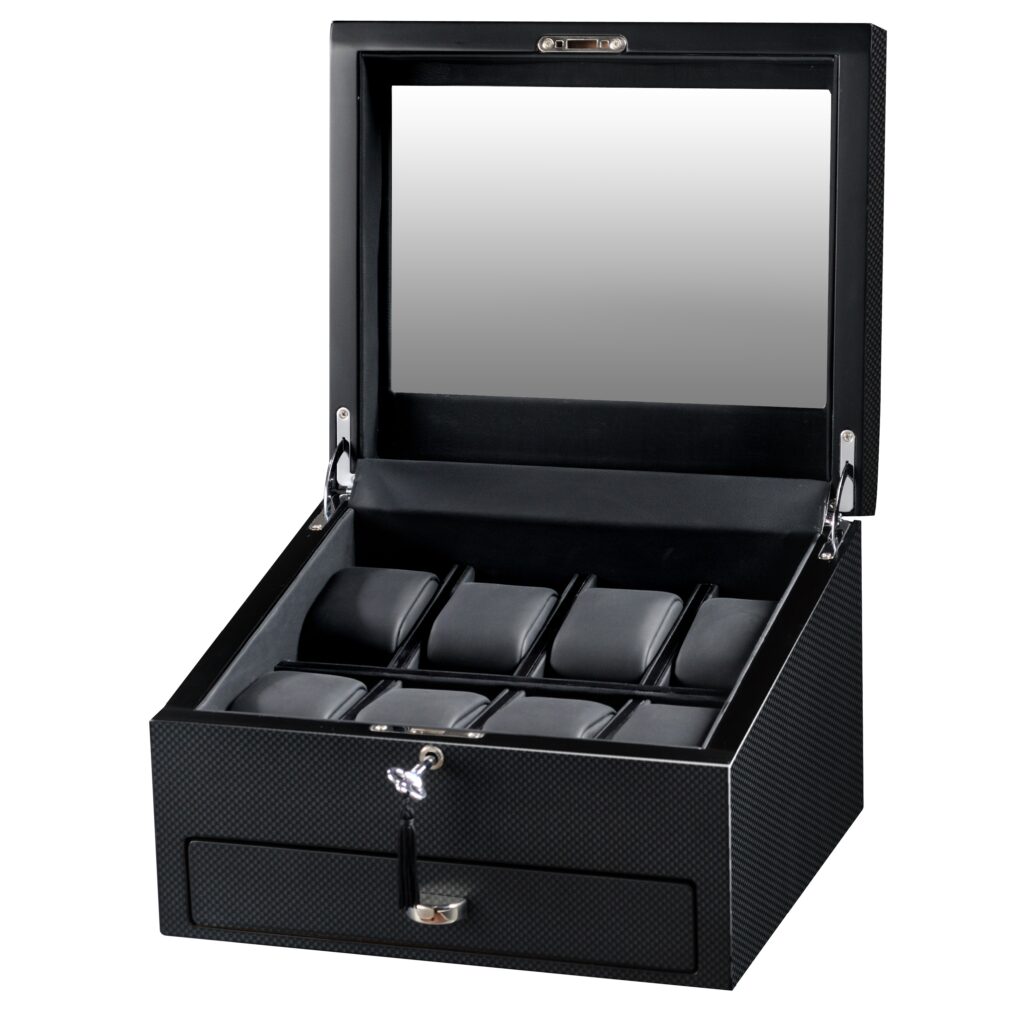 Matte Carbon Fiber Eight-Watch Box