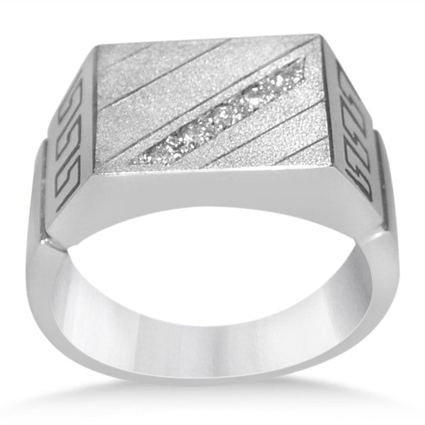 Diamond Accented Engagement Ring in 14k White Gold (0.15ct)