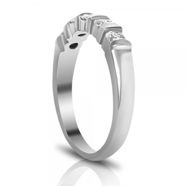 Bar-Set Five-Stone Diamond Wedding Ring Platinum (0.50ct)