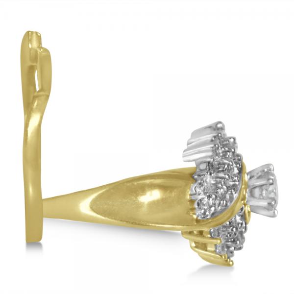 Diamond Halo Accented Engagement Bridal Set in 14k Yellow Gold (1.16ct)