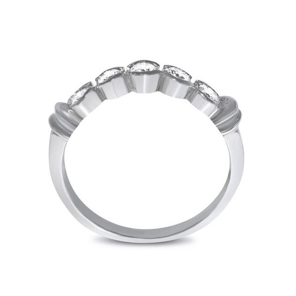Diamond Five Stone Semi Bezel Set Wedding Band in Platinum (0.40ct)