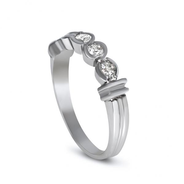 Diamond Five Stone Semi Bezel Set Wedding Band in Platinum (0.40ct)