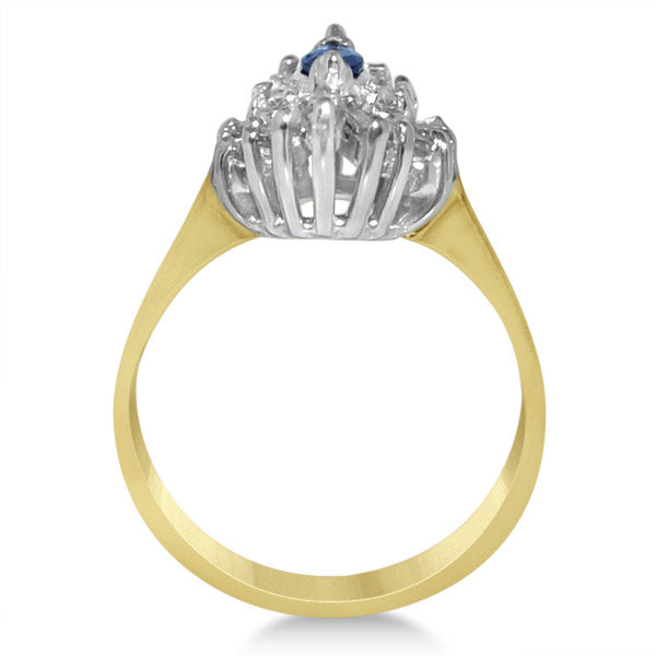 Diamond Accented Sapphire Engagement Ring in 14k Yellow Gold (1.00ct)