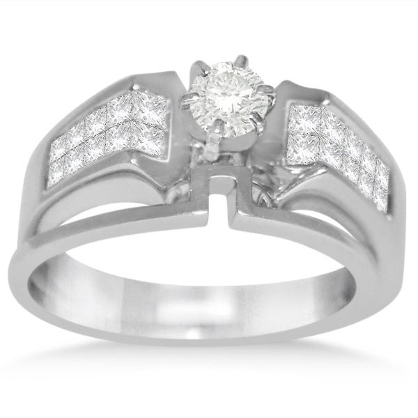 Diamond Invisible Set Bridal Set in 14k White Gold (1.00ct)