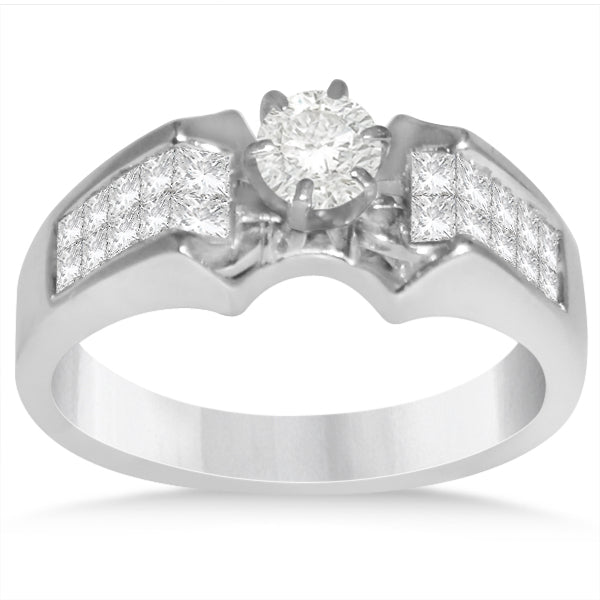 Diamond Invisible Set Bridal Set in 14k White Gold (1.00ct)