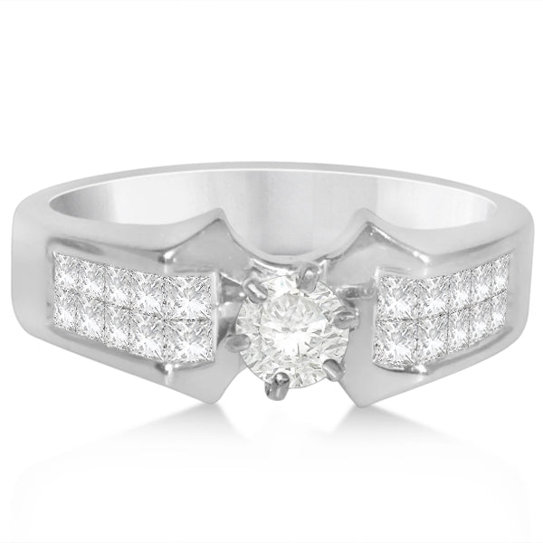 Diamond Invisible Set Bridal Set in 14k White Gold (1.00ct)