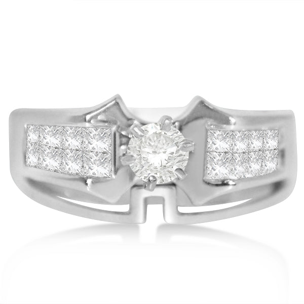 Diamond Invisible Set Bridal Set in 14k White Gold (1.00ct)