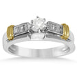 Diamond Accented Baguette Bridal Set in 14k Two Tone Gold (0.36ct)